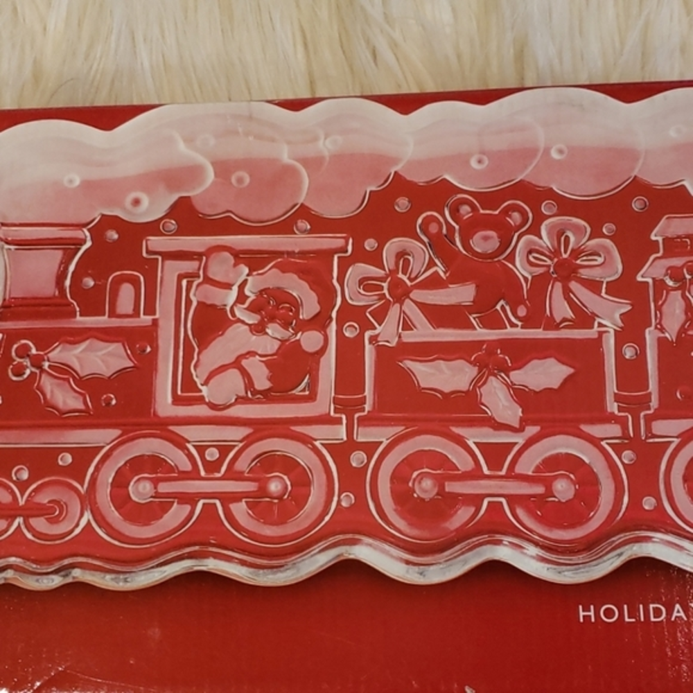 NIB, Gorham SANTA  Holiday Crystal‎  Train Server